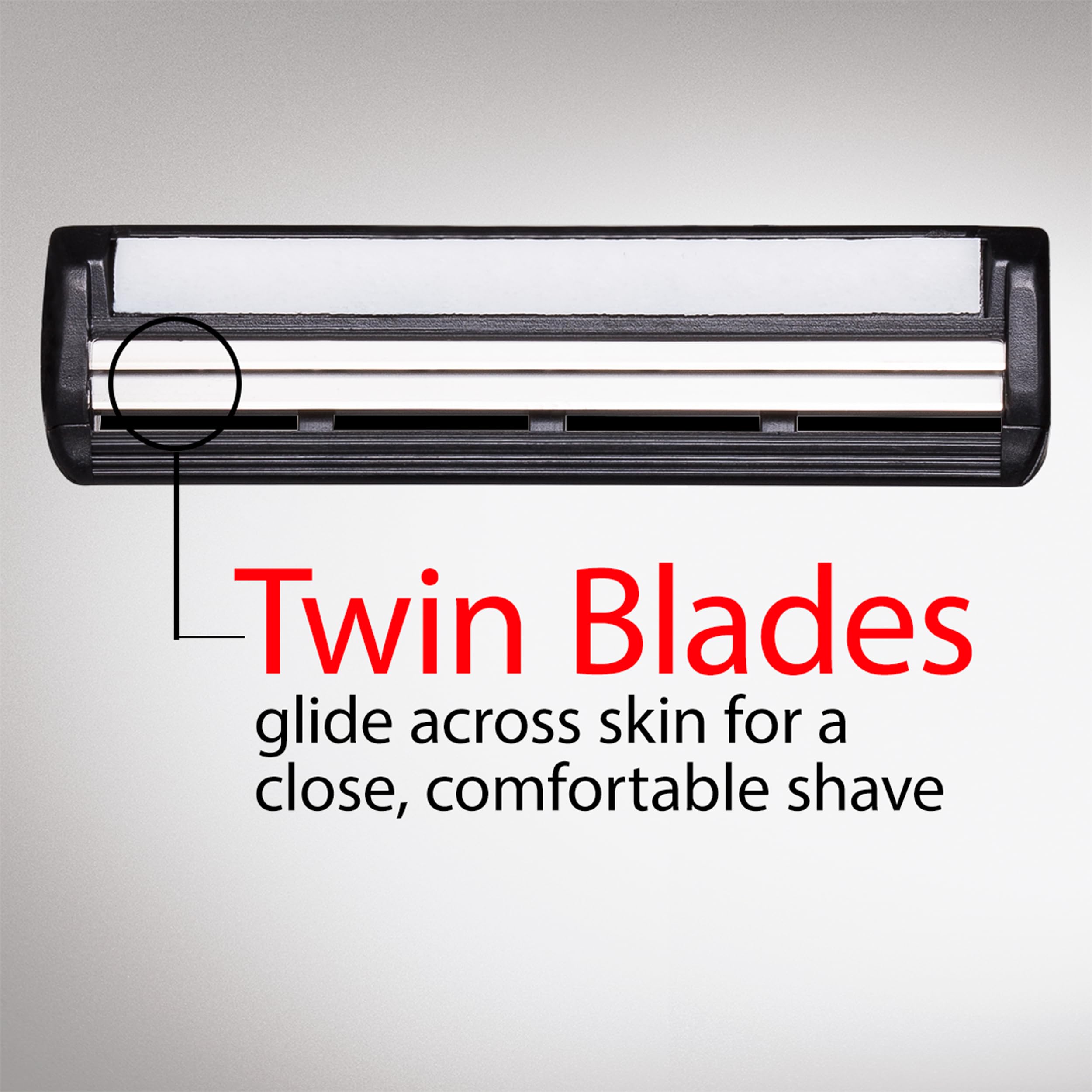 Gillette TRAC II Plus twin blades close-up for a smooth, precise shave.