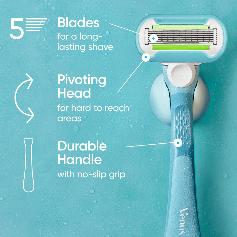 Five-blade head delivering a close shave with smooth results.