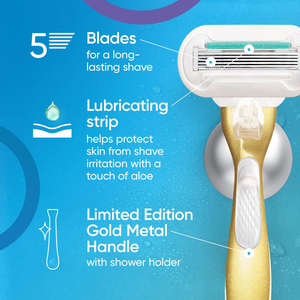 Close-up of a 5-blade Venus razor for an ultra-close shave