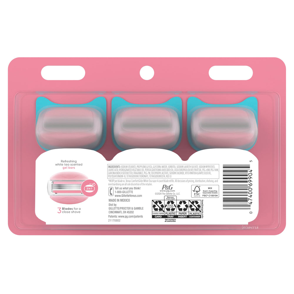 Compact display of Venus ComfortGlide care range and options.
