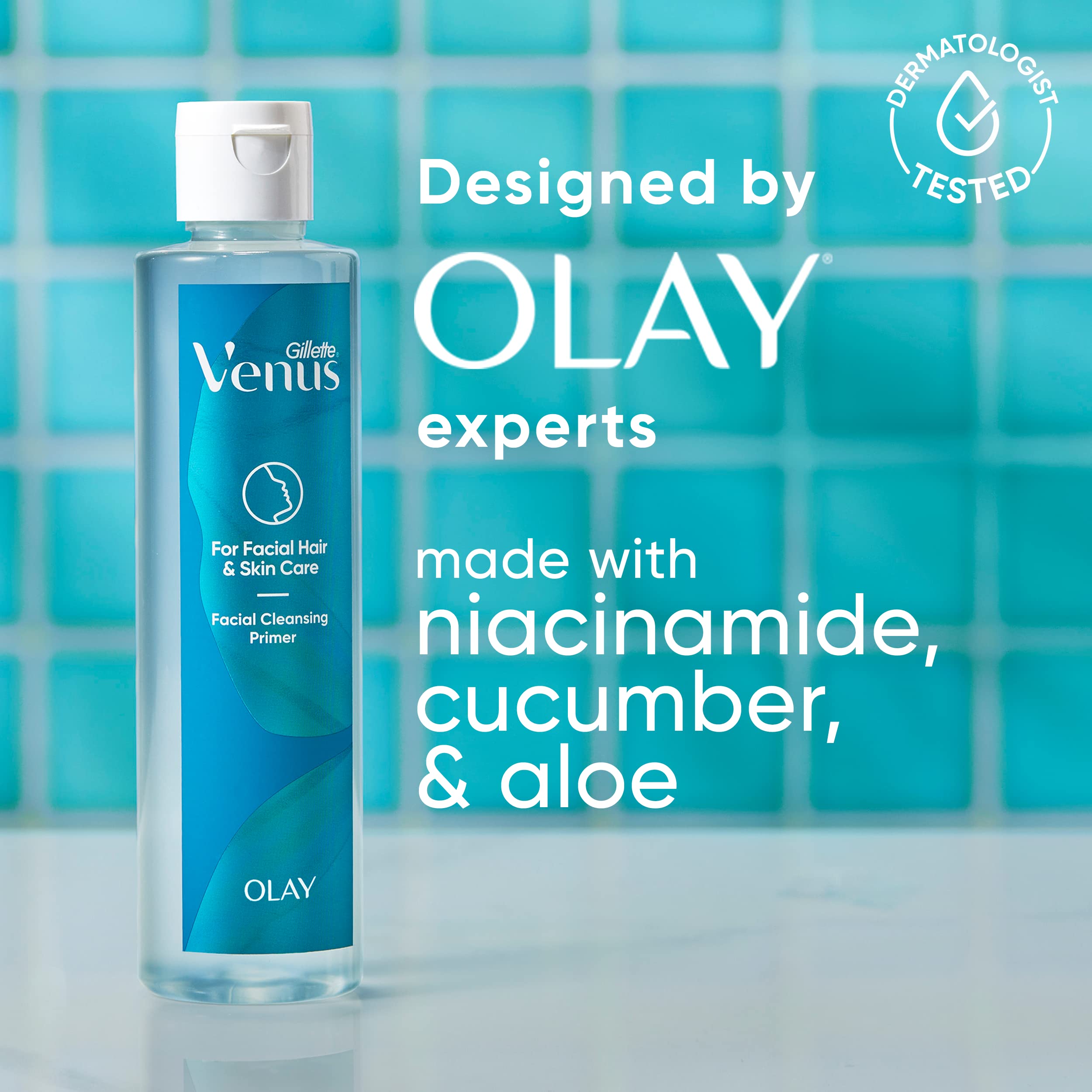 Cleansing primer on face before dermaplaning for deep clean and hydration