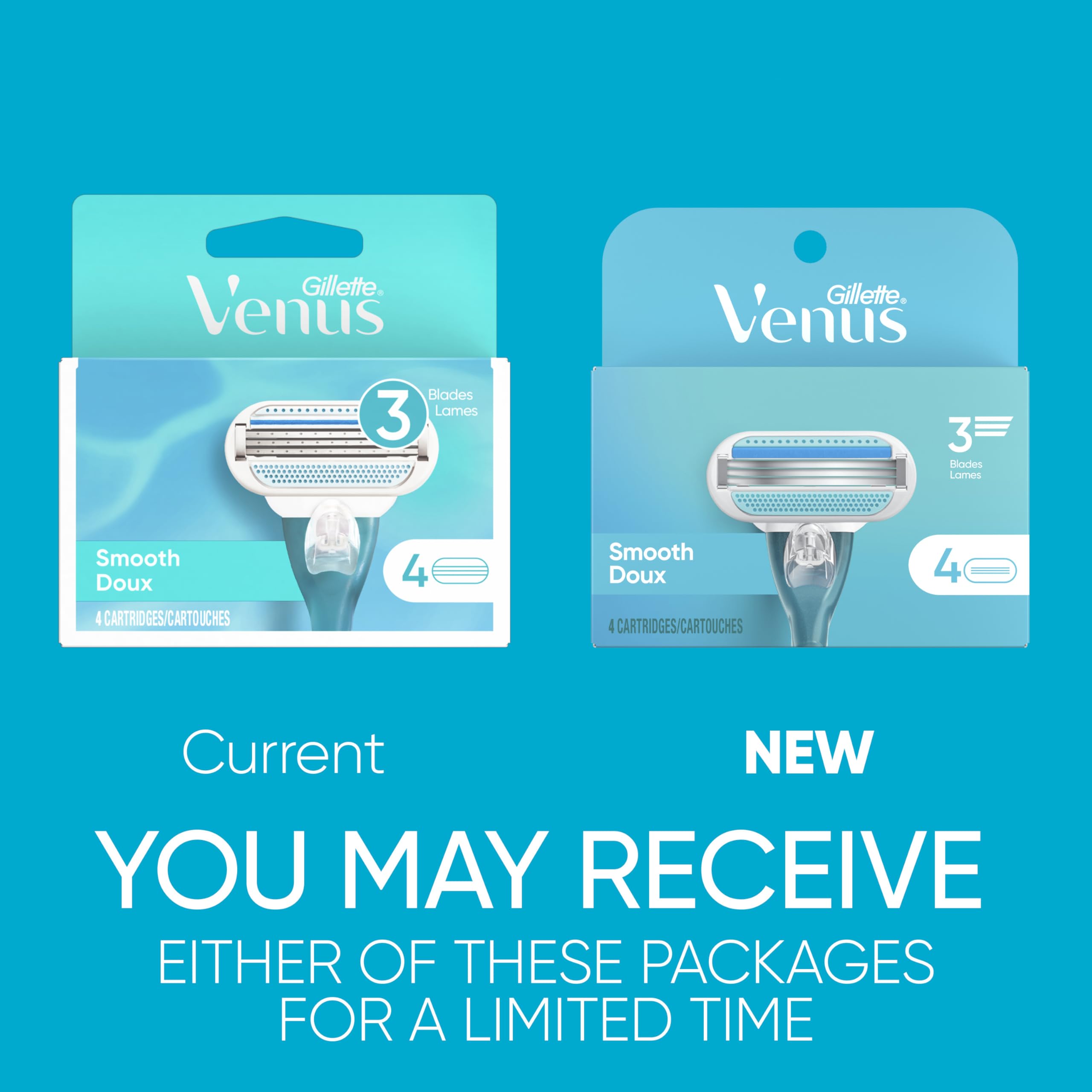 Gillette Venus comfort cushions elastomer around blades for soft shaving.