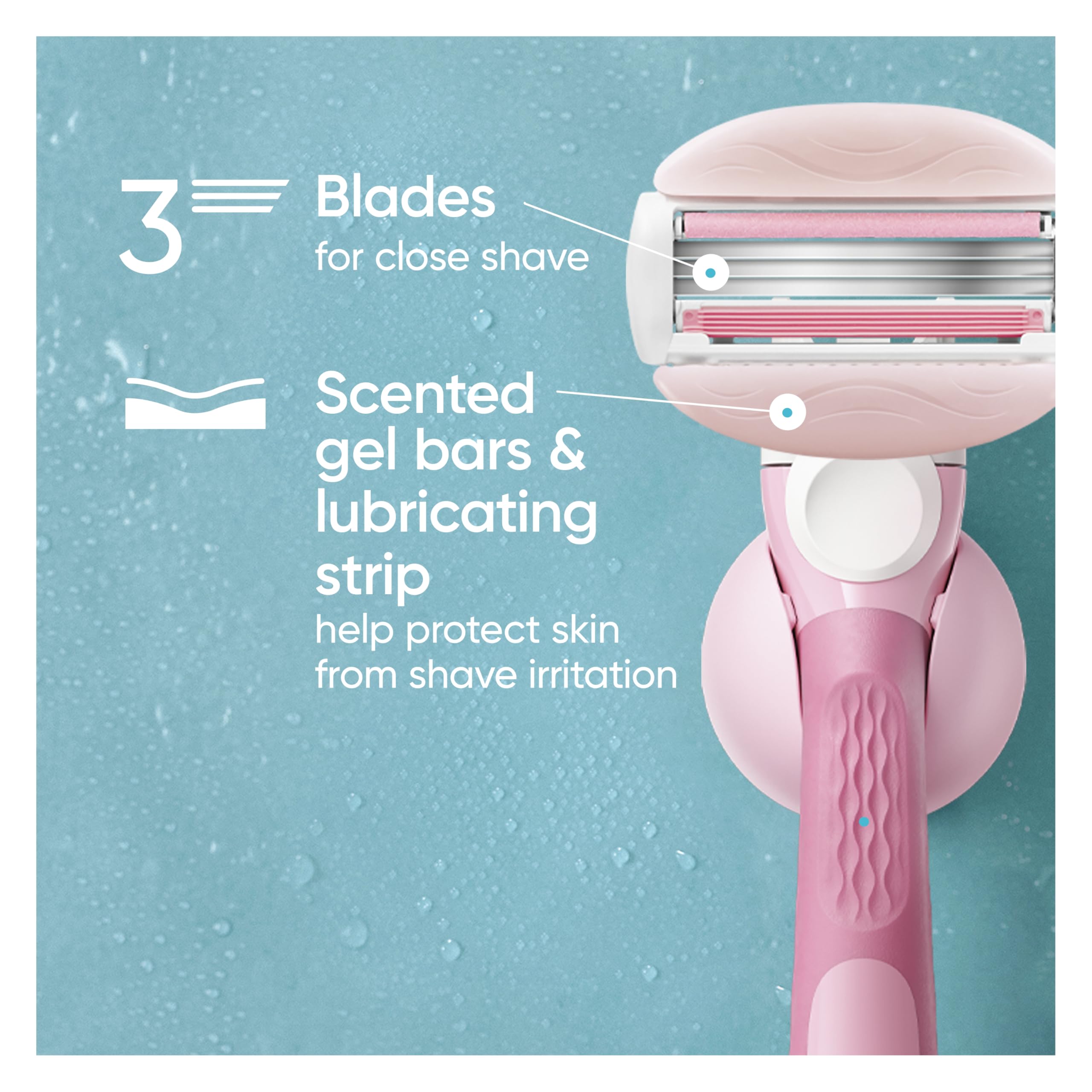 Four-cartridge Venus refills ready for ongoing smooth shaves.