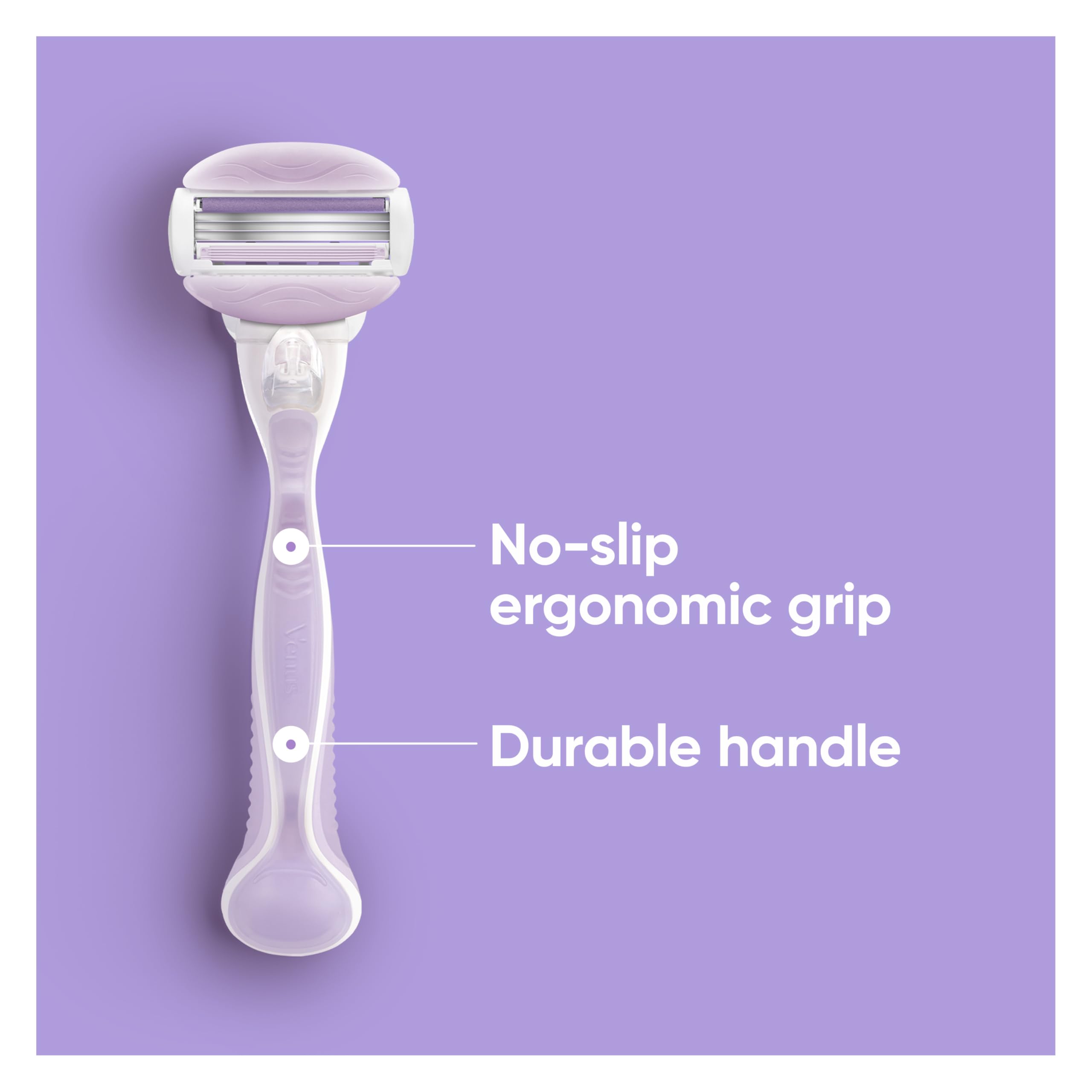 Gillette Venus ComfortGlide Freesia compatibility with Venus blades for flexibility.