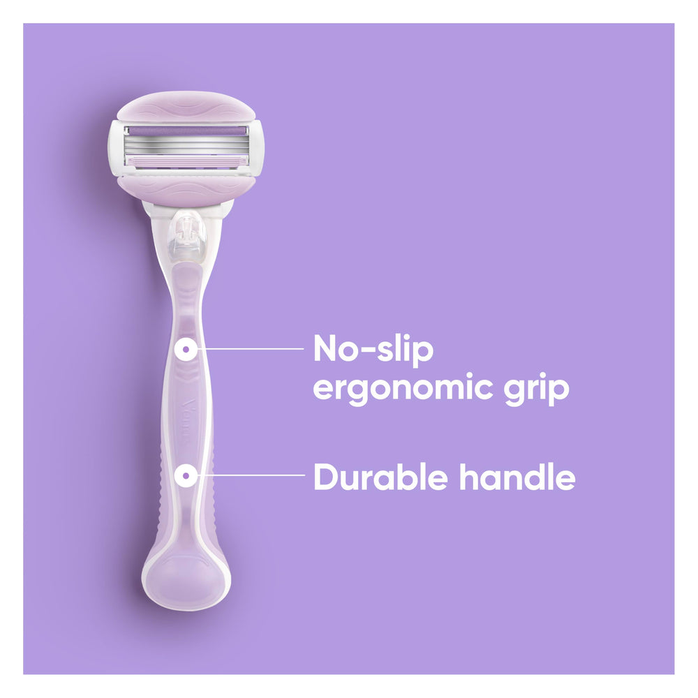 Gillette Venus ComfortGlide Freesia compatibility with Venus blades for flexibility.
