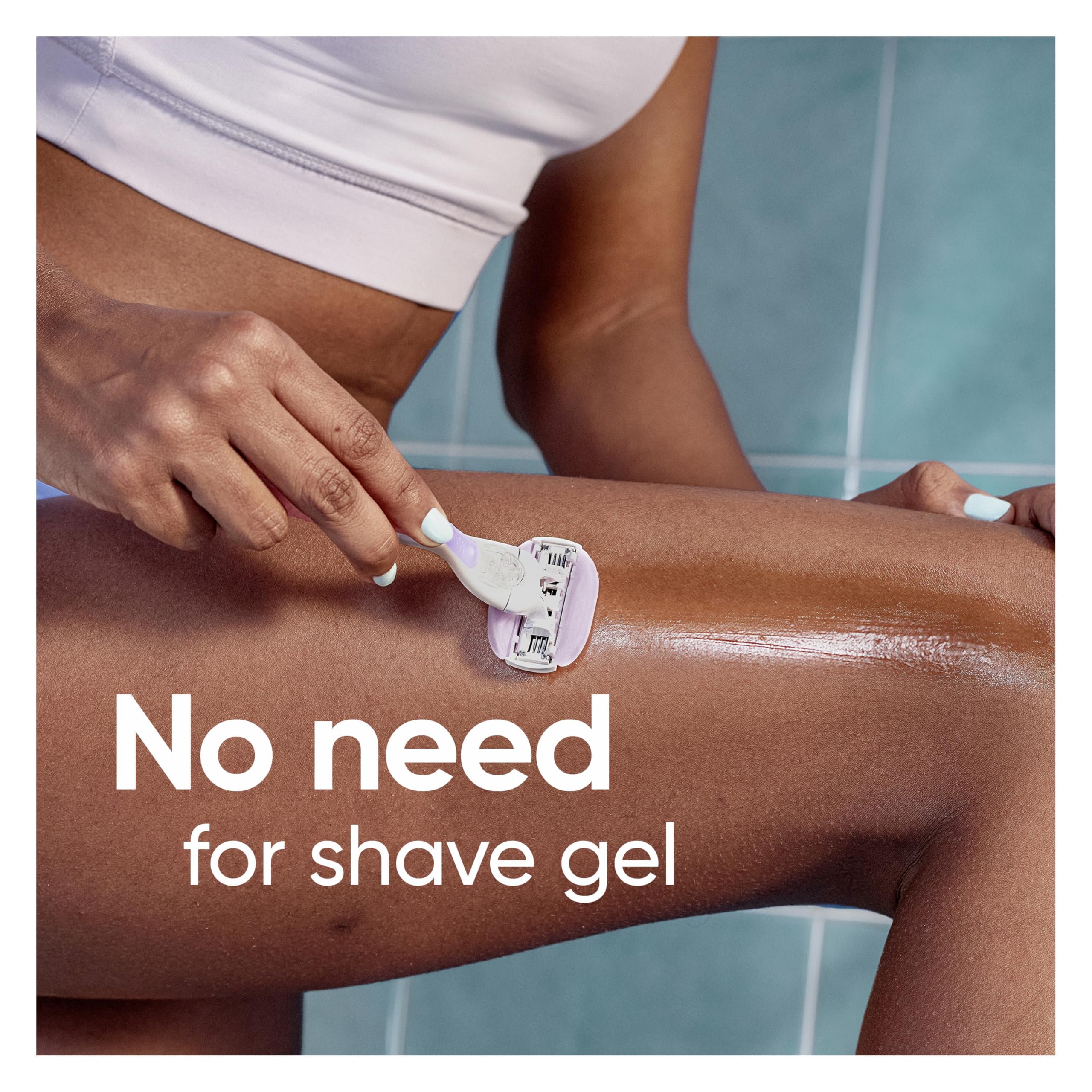 Gillette Venus ComfortGlide Freesia ergonomic handle ensures a secure grip.