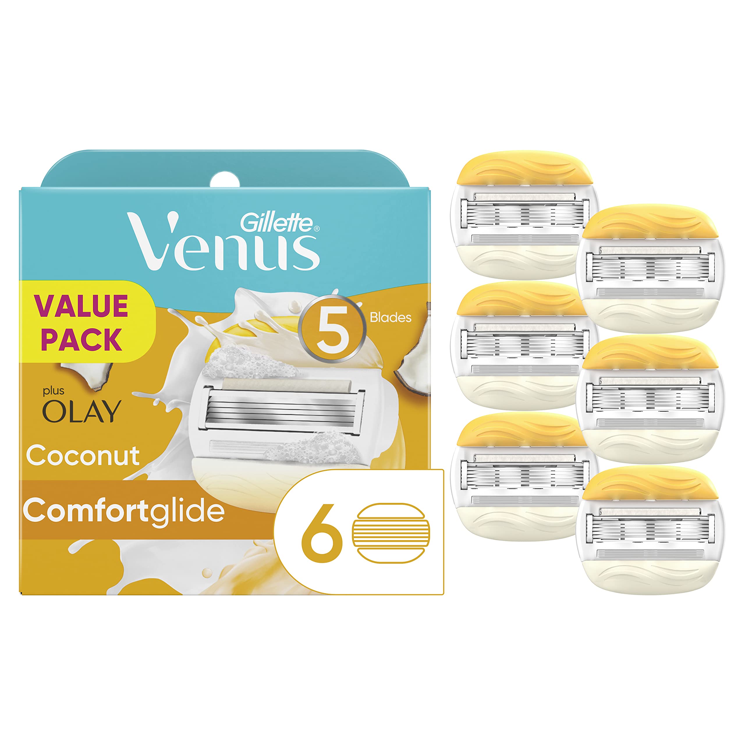 Gillette Venus ComfortGlide refill six-count for a smooth shave on curves
