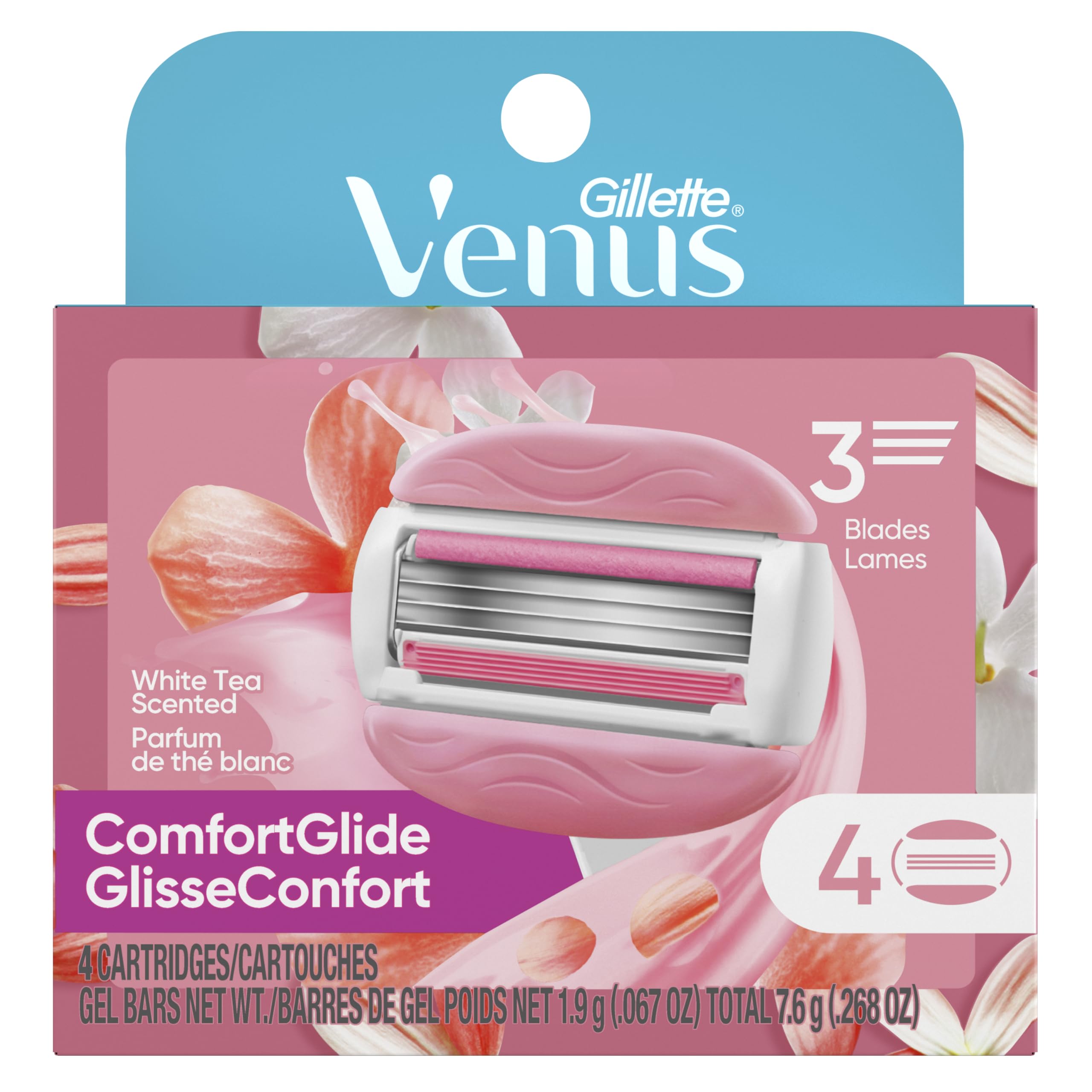 Gillette Venus refills are compatible with reusable handles for convenience.