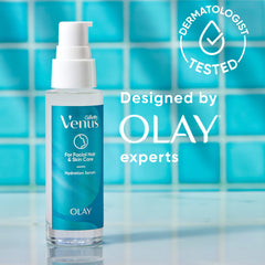 Gillette Venus dermaplaning routine step image shows the final hydration moment