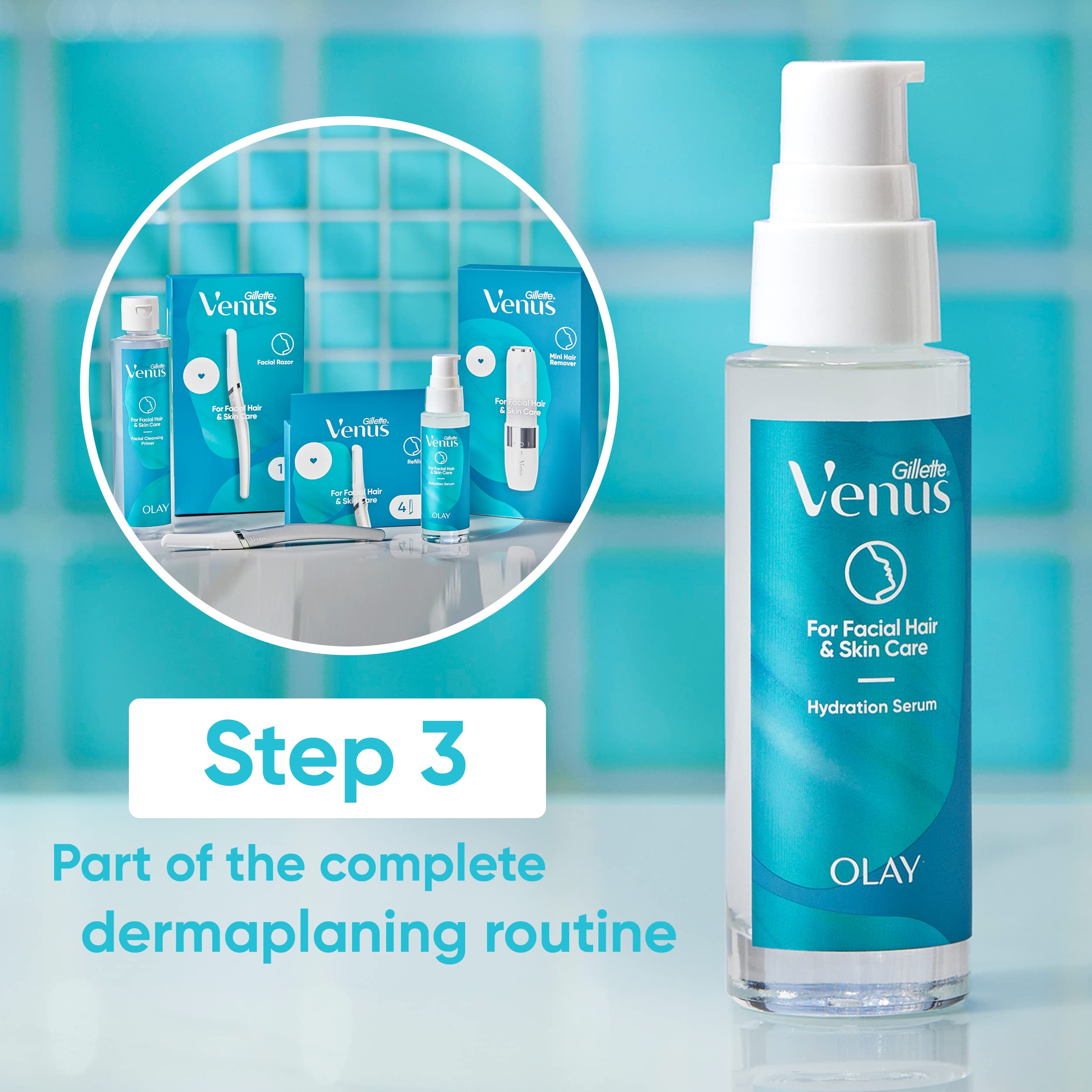 Gillette Venus dermatologist-tested seal signals trusted post-dermaplaning care