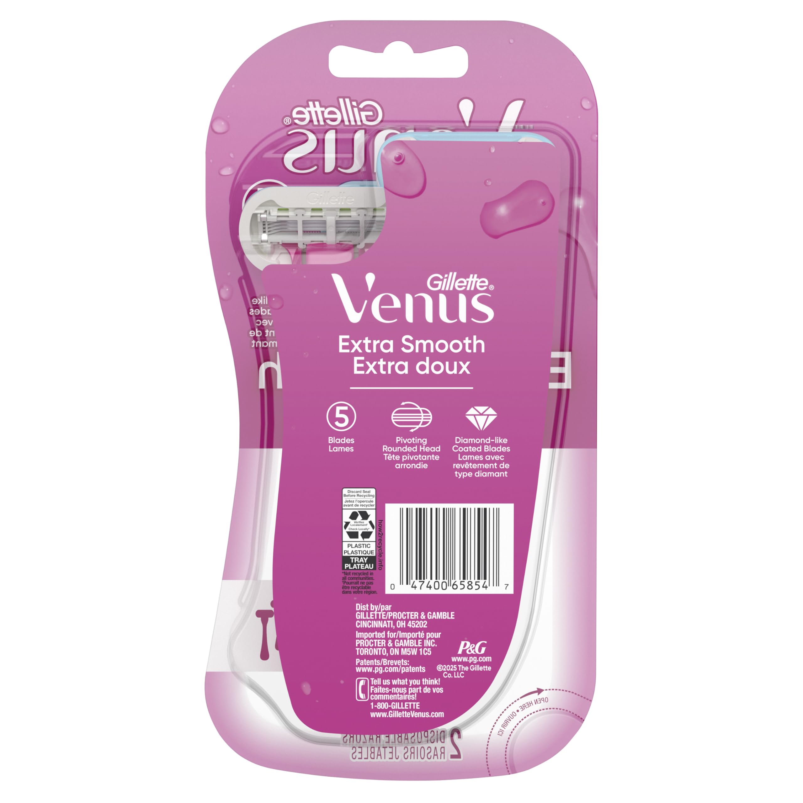 Sleek design of Gillette Venus Extra Smooth Green disposable razor for daily routines