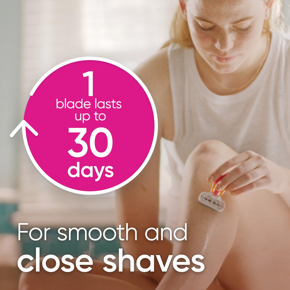 Gillette Venus pivoting head guides curves for comfortable shaving