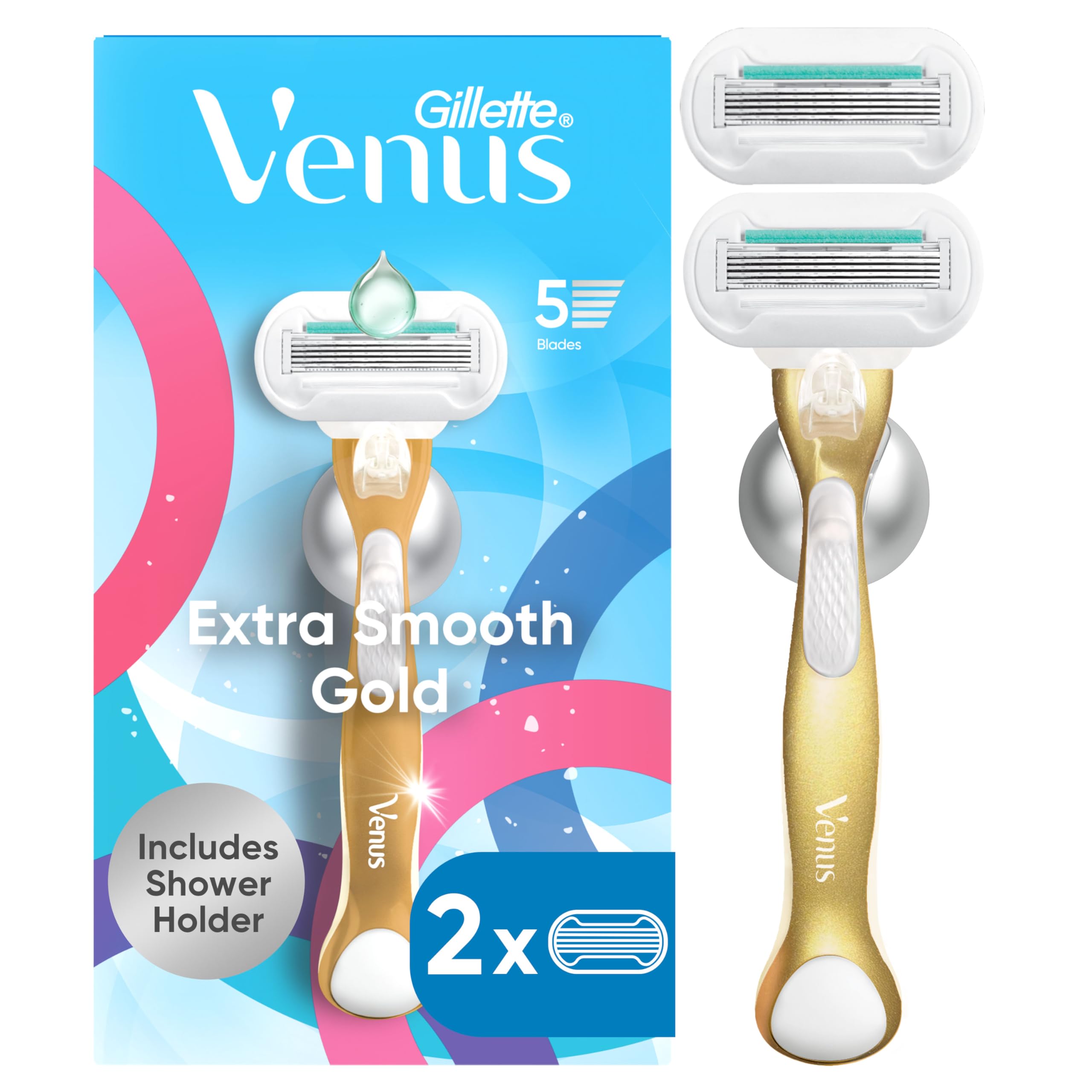 Gillette Venus Extra Smooth Sensitive Gold handle with smooth glide for sensitive skin