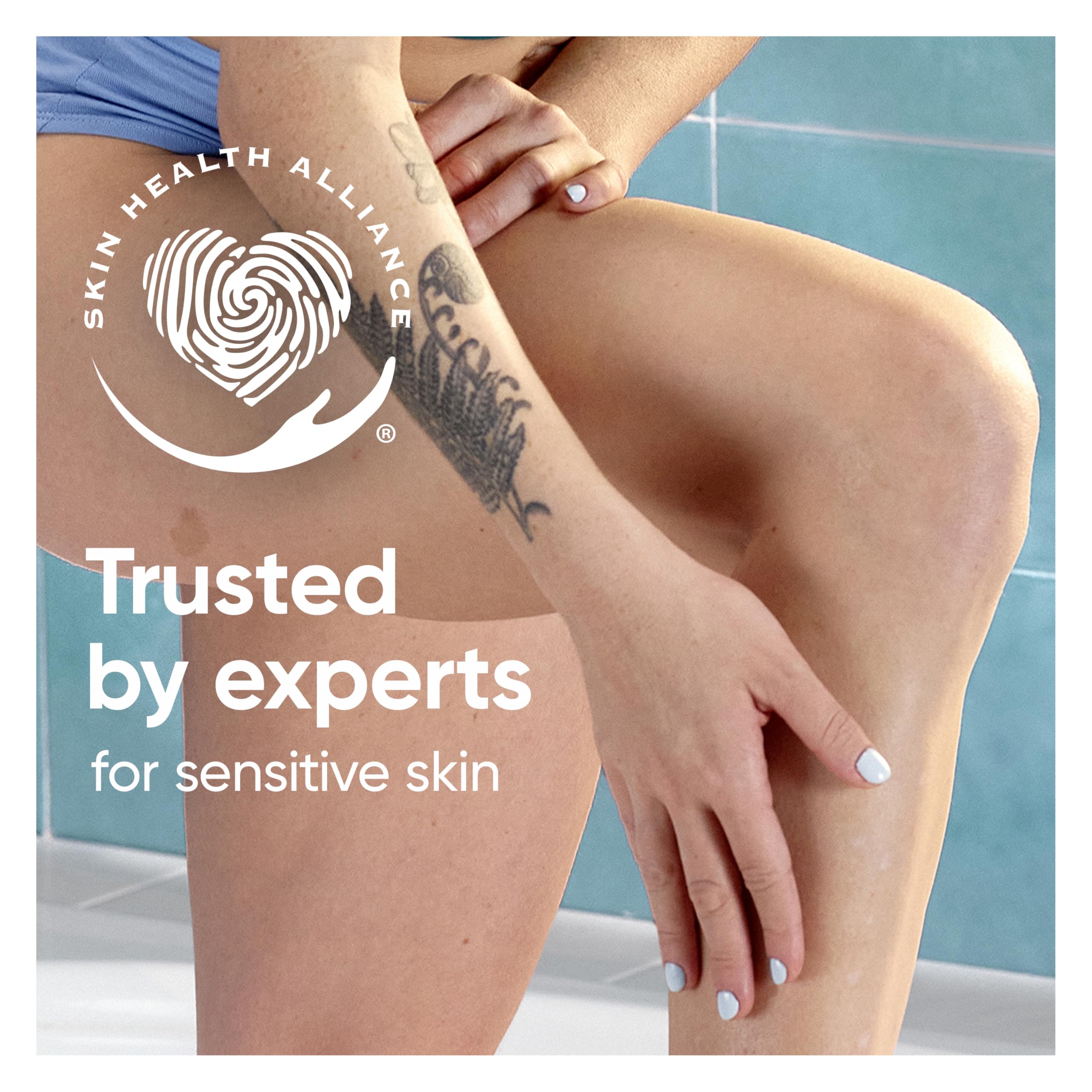 Lubrication strip gliding across skin on Gillette Venus refill