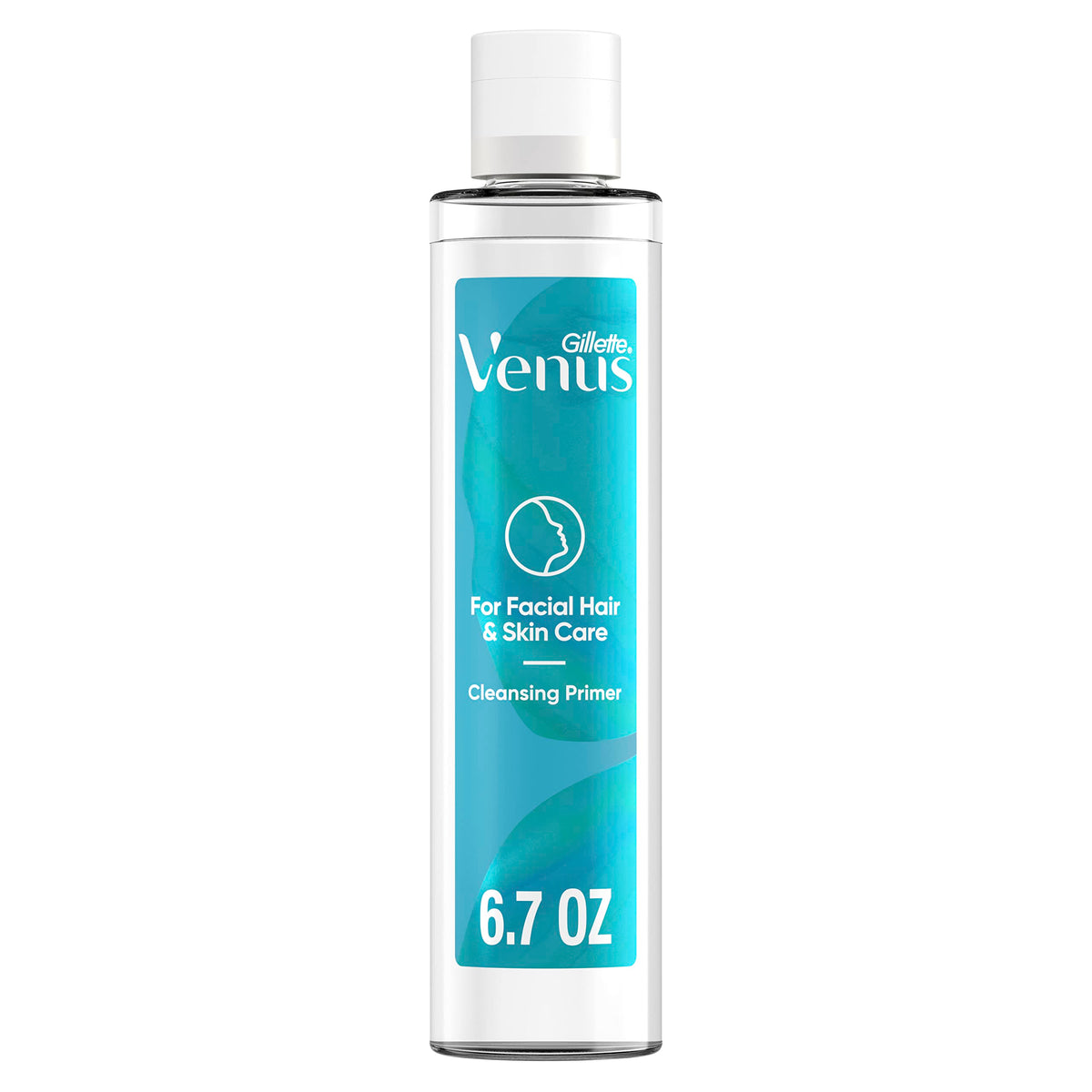 Gillette Venus facial primer packaging showing fragrance-free formula for sensitive skin