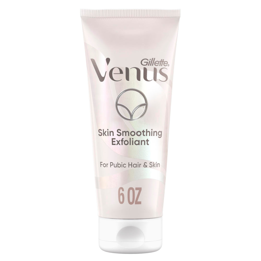 Gillette Venus intimate exfoliant bottle with smooth pour for easy pre-shave prep.