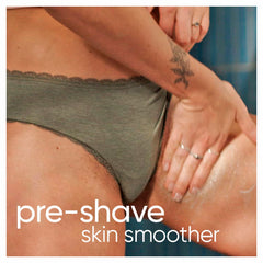 Close-up of fine exfoliating particles from Gillette Venus intimate exfoliant.