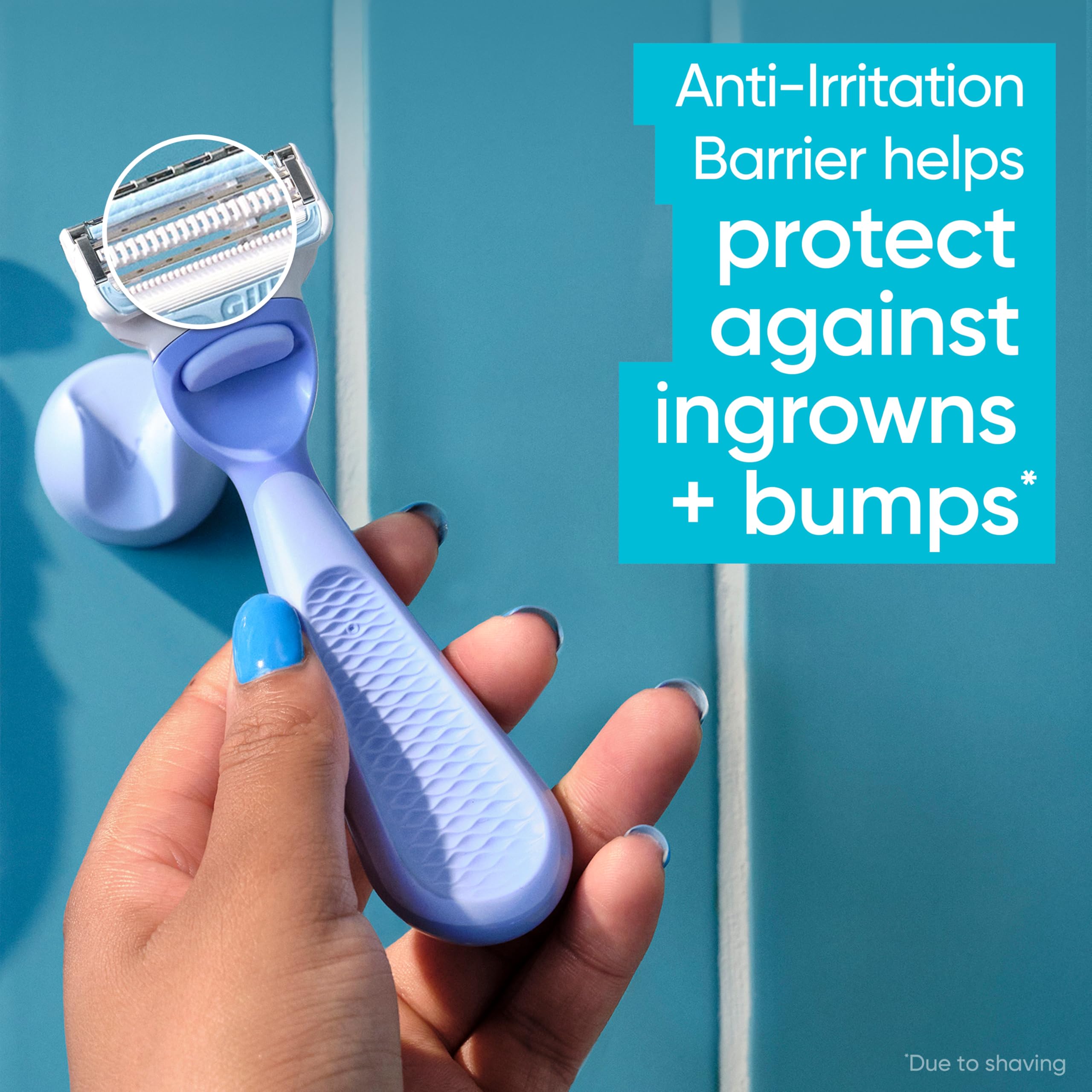 Close-up of Gillette Venus Intimate Razor small head design.