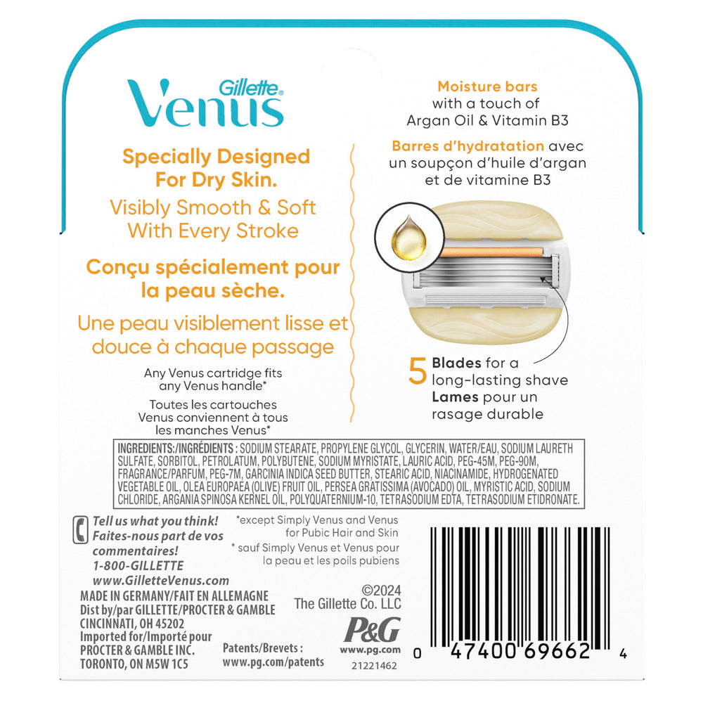 Gillette Venus MoistureGlide packaging design close-up highlighting recyclability