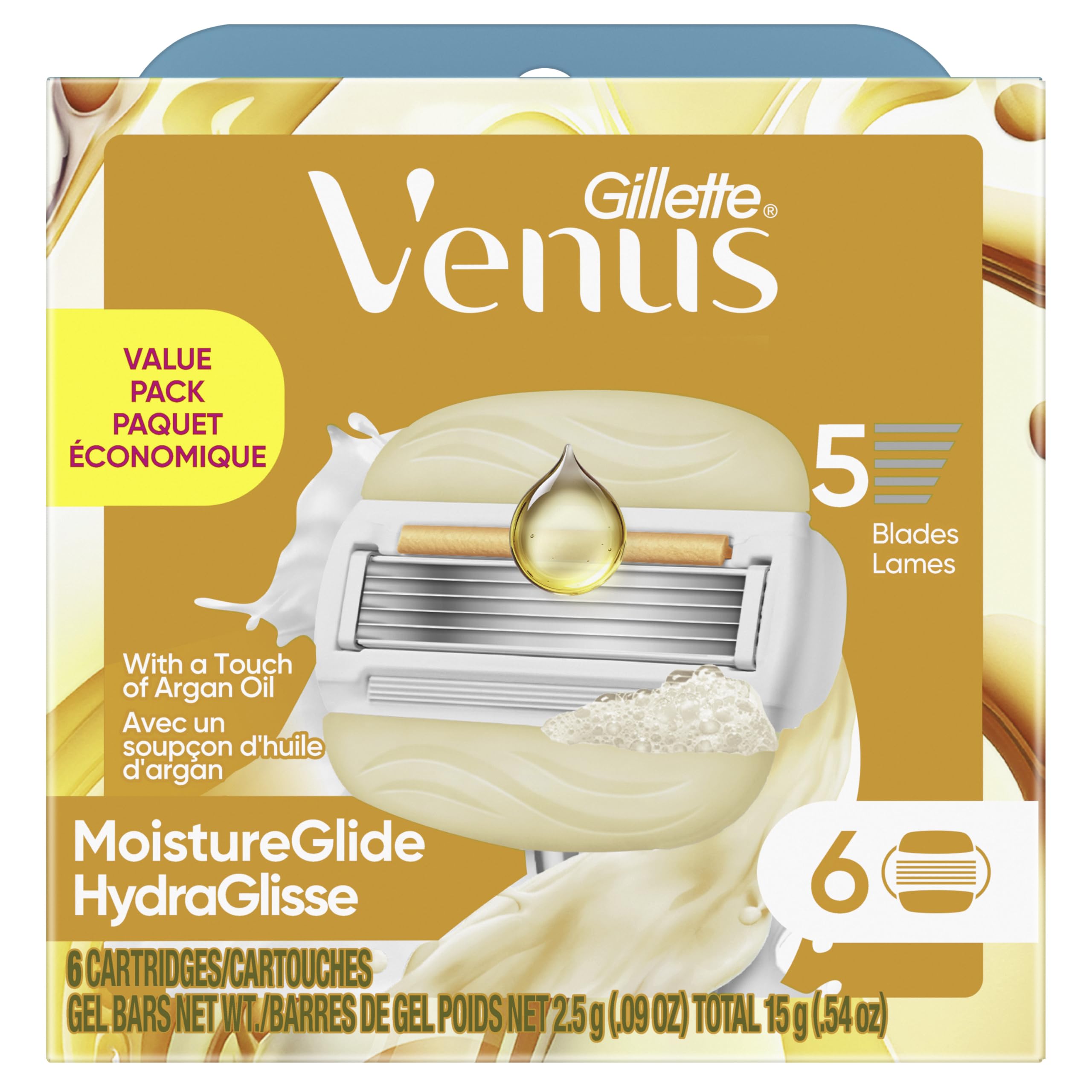 Pack of ready-to-use razor refills for convenient dry skin shaving.