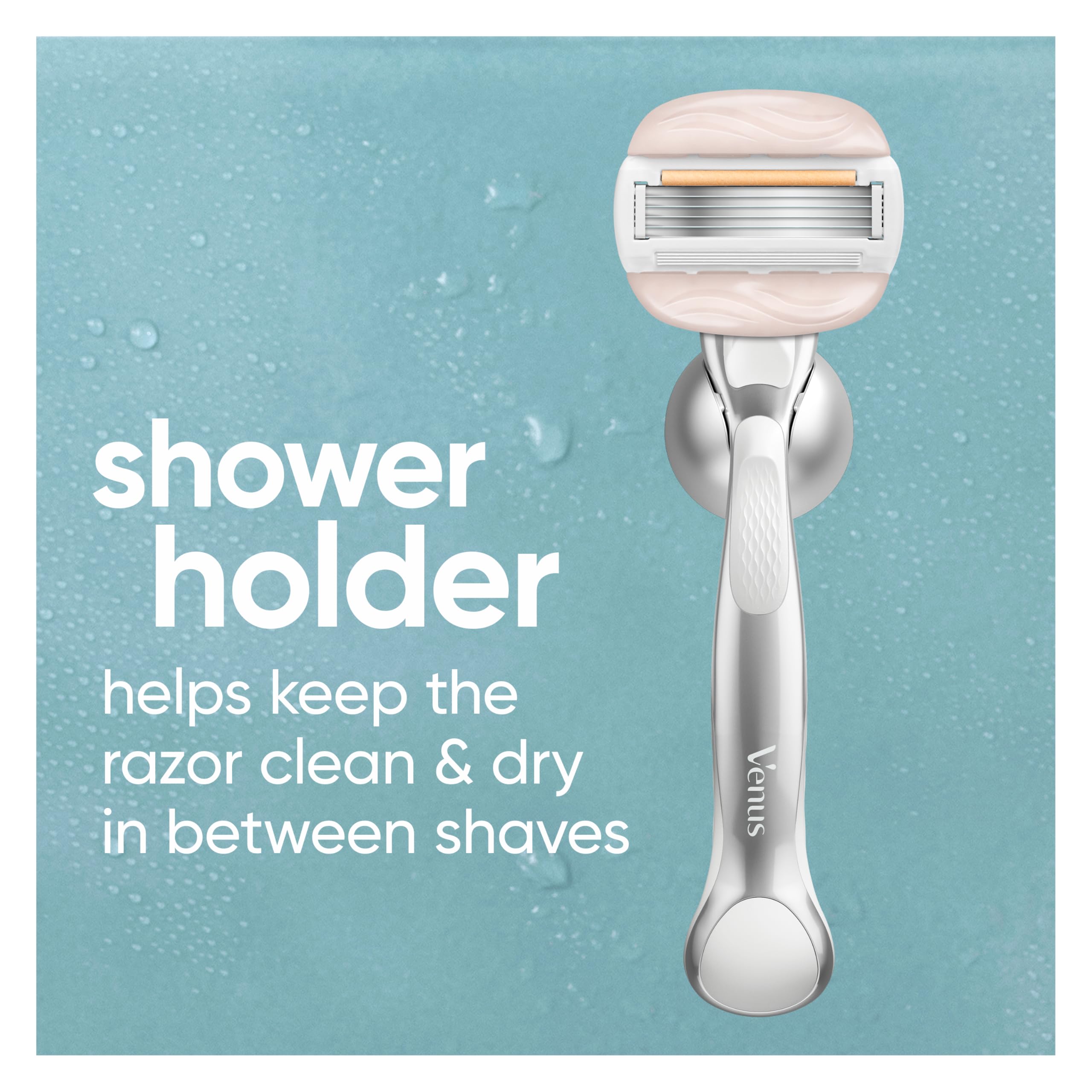 Shower holder keeps the Venus Moistureglide dry between shaves
