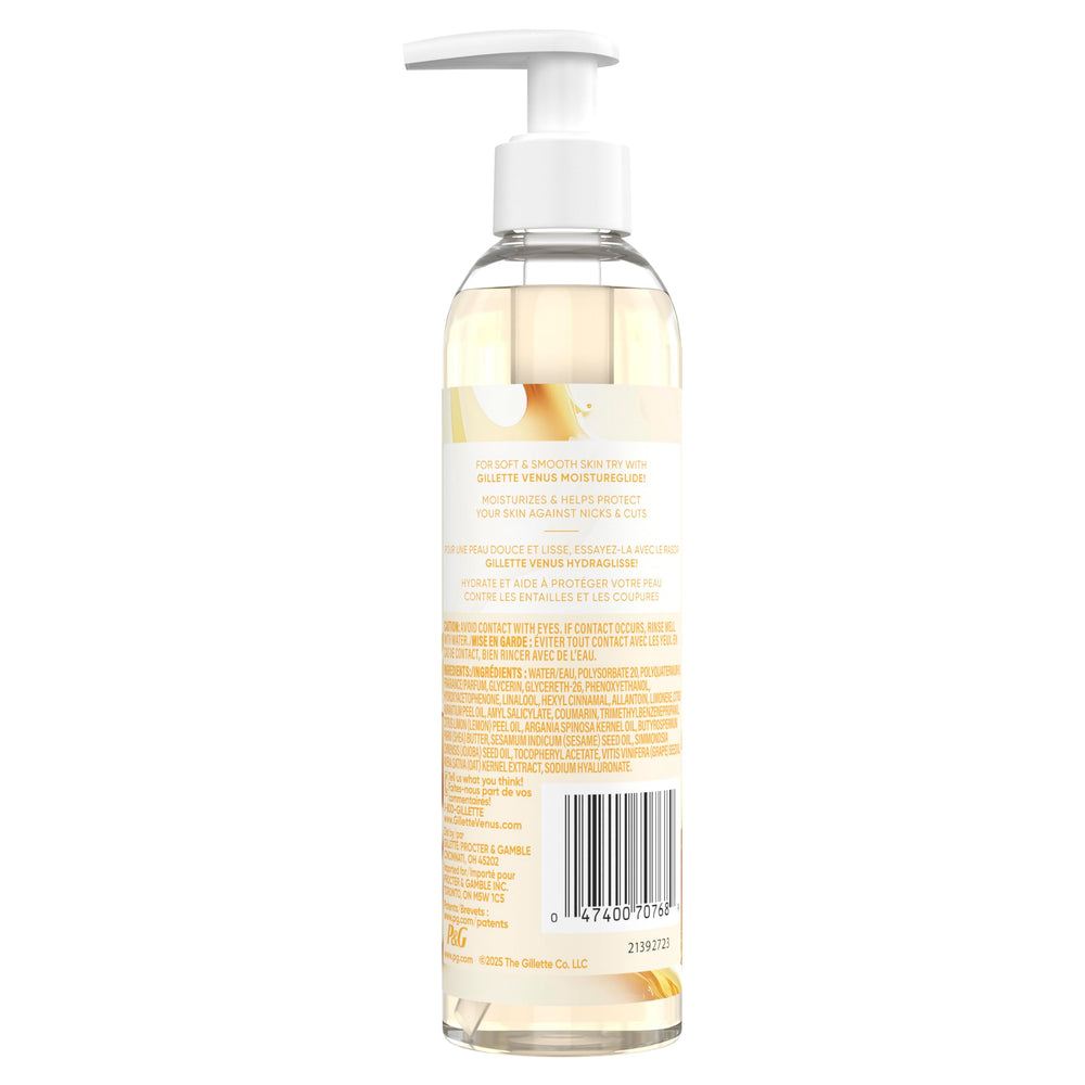 Gillette Venus Shave Oil leaves skin soft and hydrated after use.
