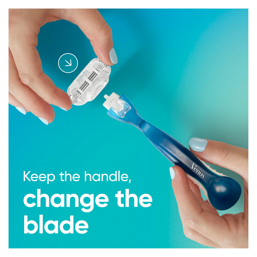 Gillette Venus pivot-head design adapts to body contours during shaving.