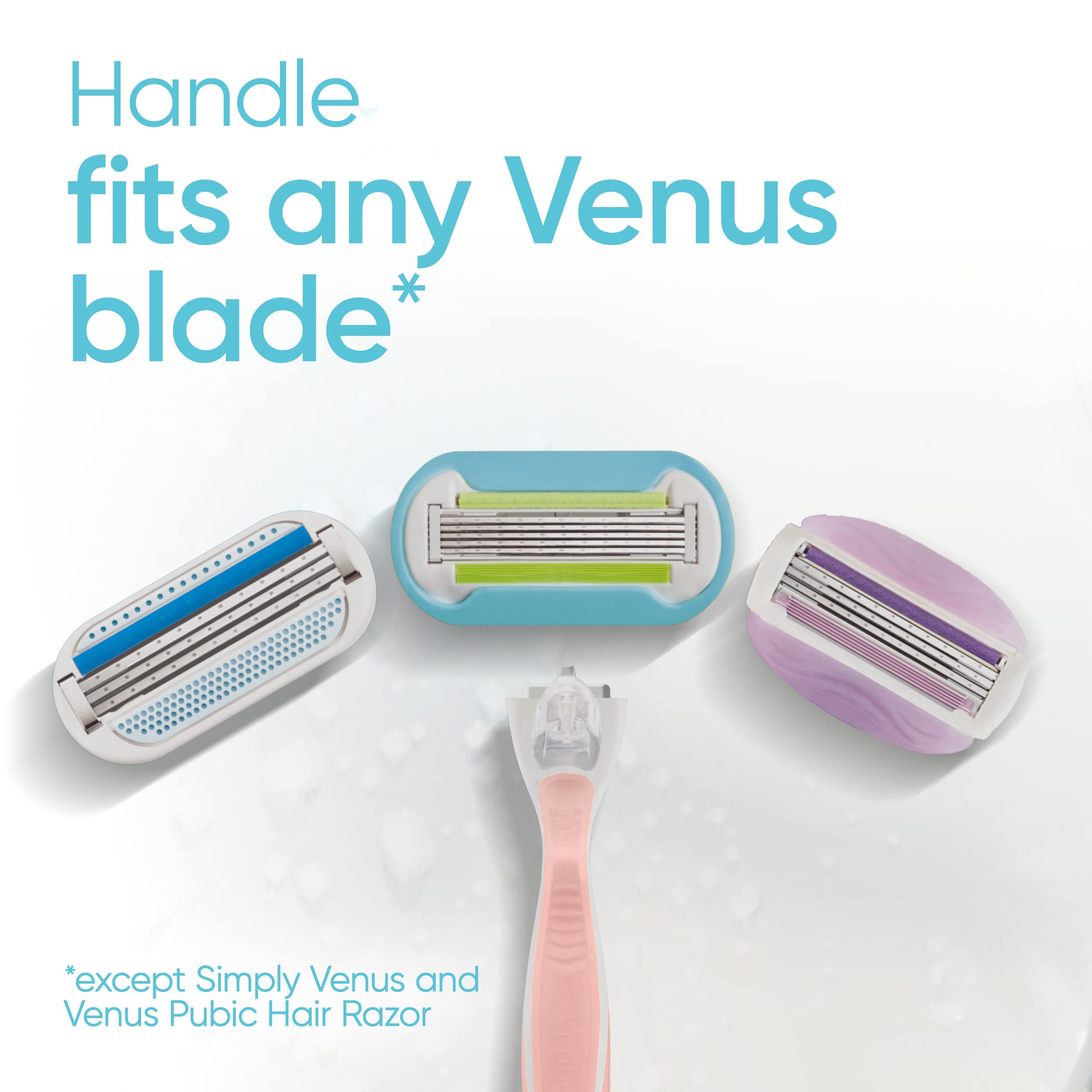 Gillette Venus pivoting head adapts to knees and ankles for better contouring.