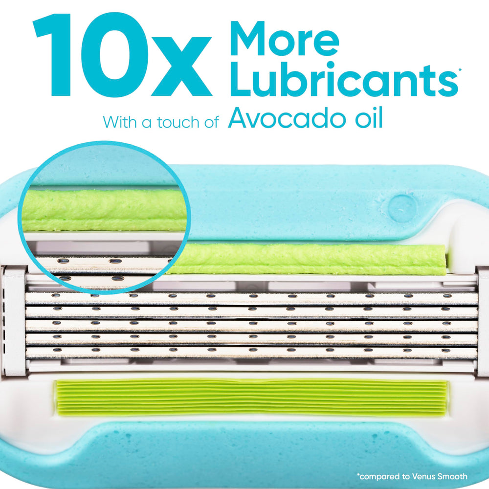 Pivoting head on Venus refill adapts to curves for easier shaving