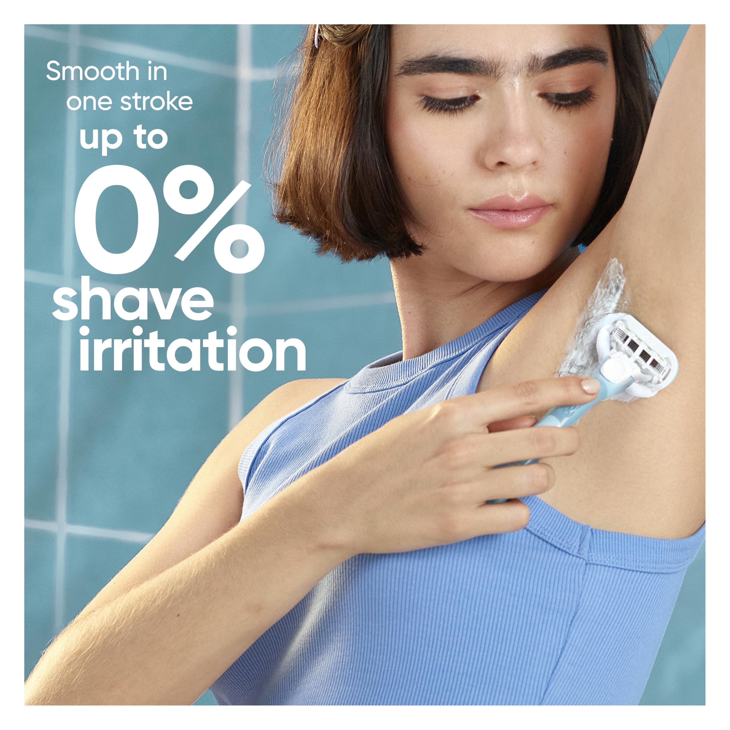 Gillette Venus pivoting head follows body contours for easier shaving.
