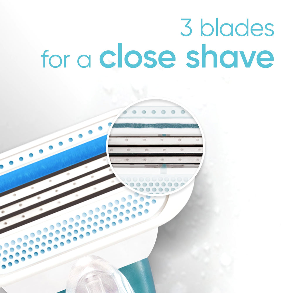 Gillette Venus Pivoting Head adapts to body contours for a smoother shave.