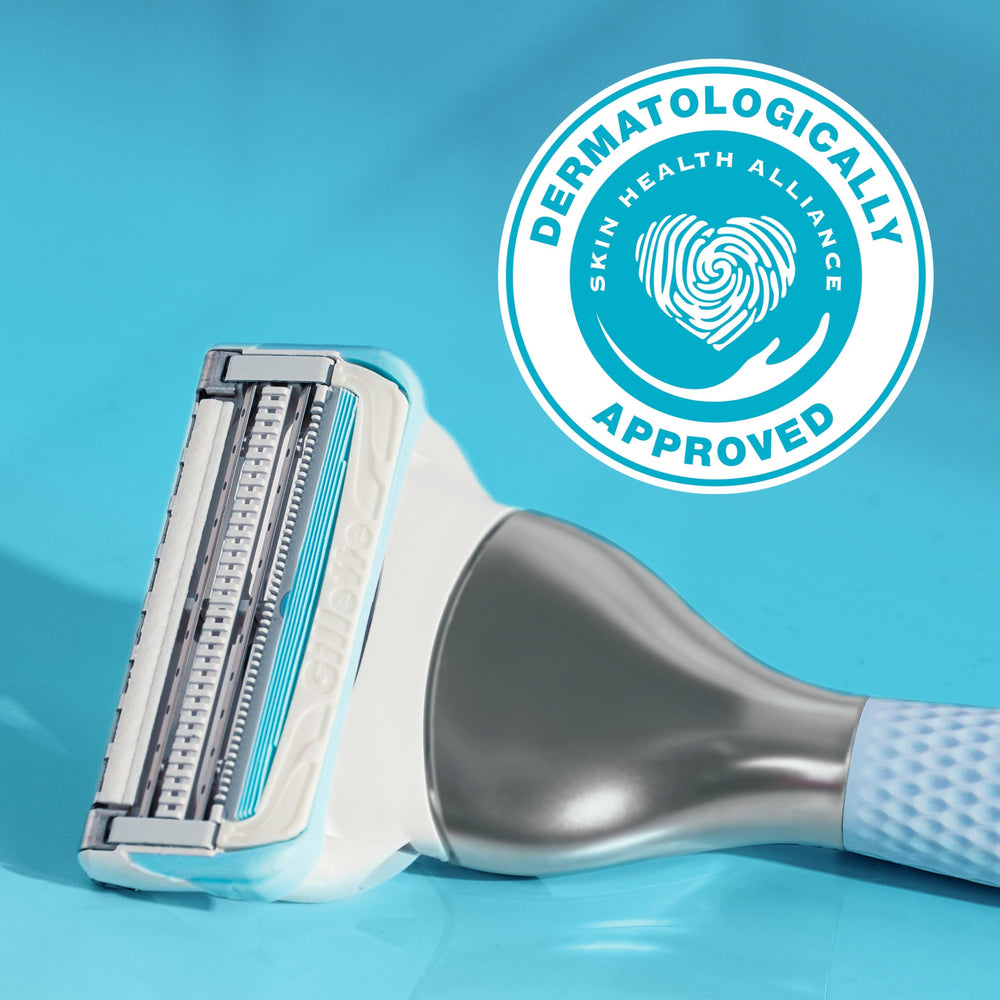 Gillette Venus ergonomic shower grip handle for secure control.