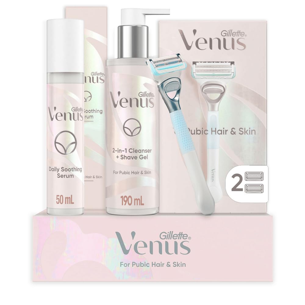 Gillette Venus razor with Irritation Defense Bar close-up for a smooth shave.