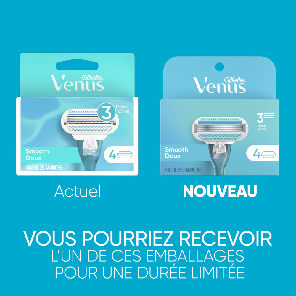 Gillette Venus refill lasts up to a month with twice-weekly use.