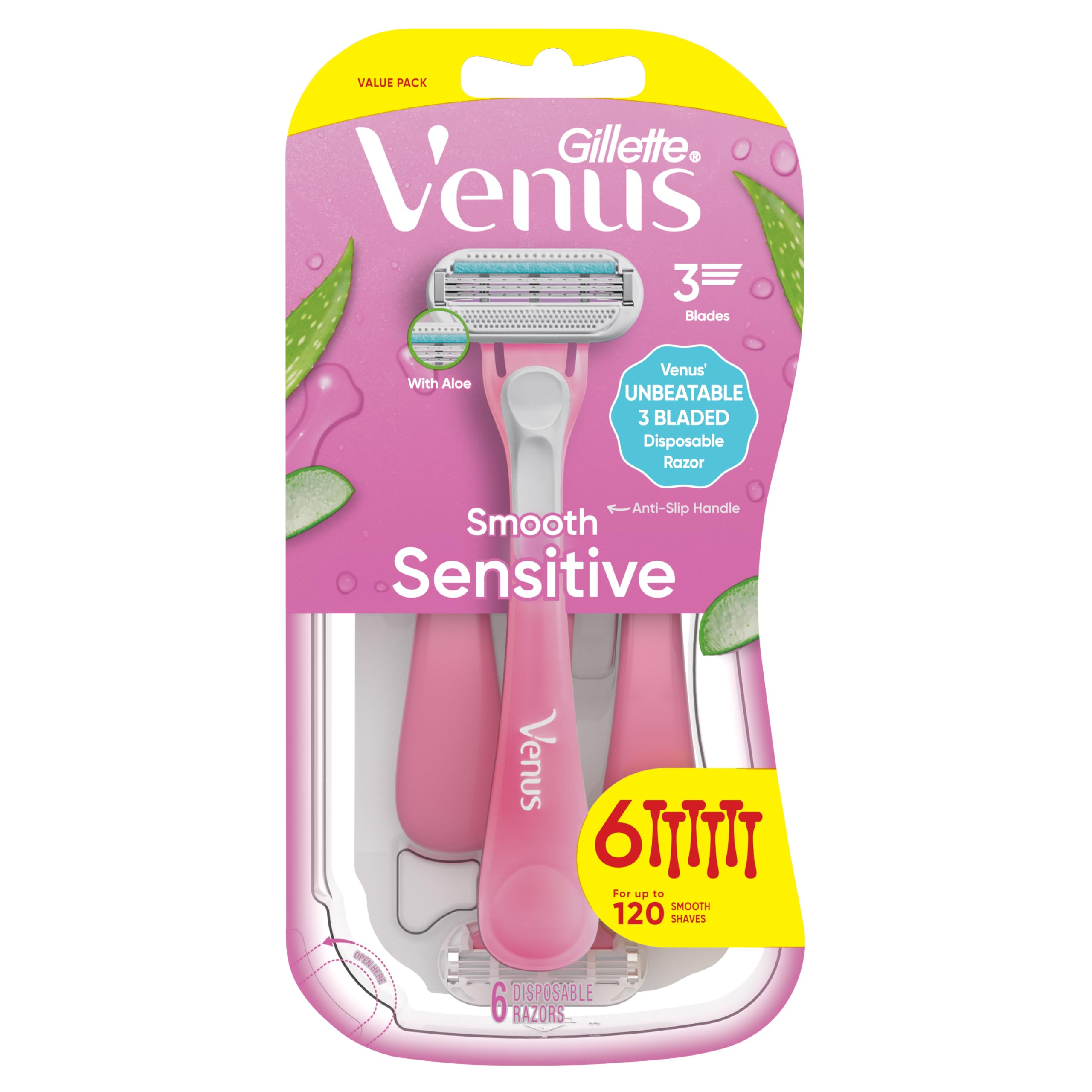 Gillette Venus Sensitive durable design suggests up to a month of shaves.