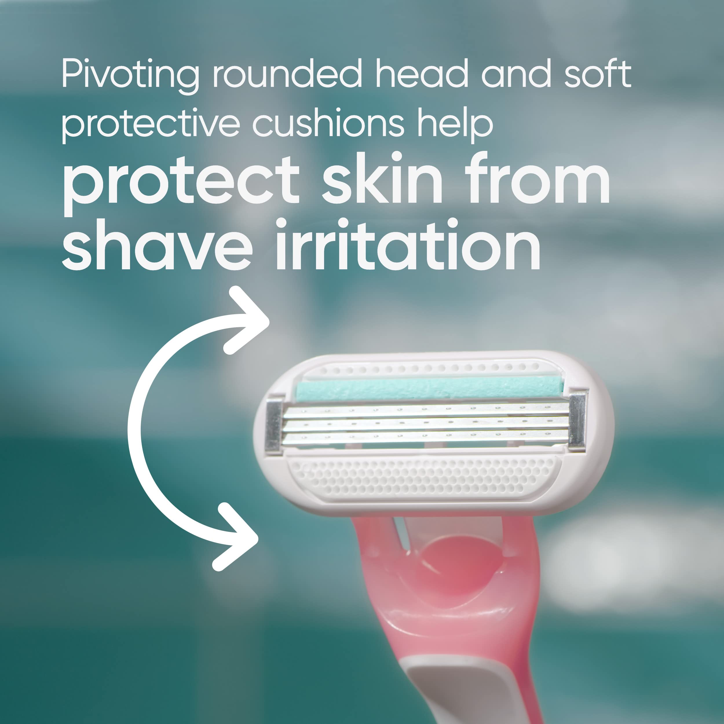 Pivoting head on Gillette Venus Sensitive reaches tricky contours.