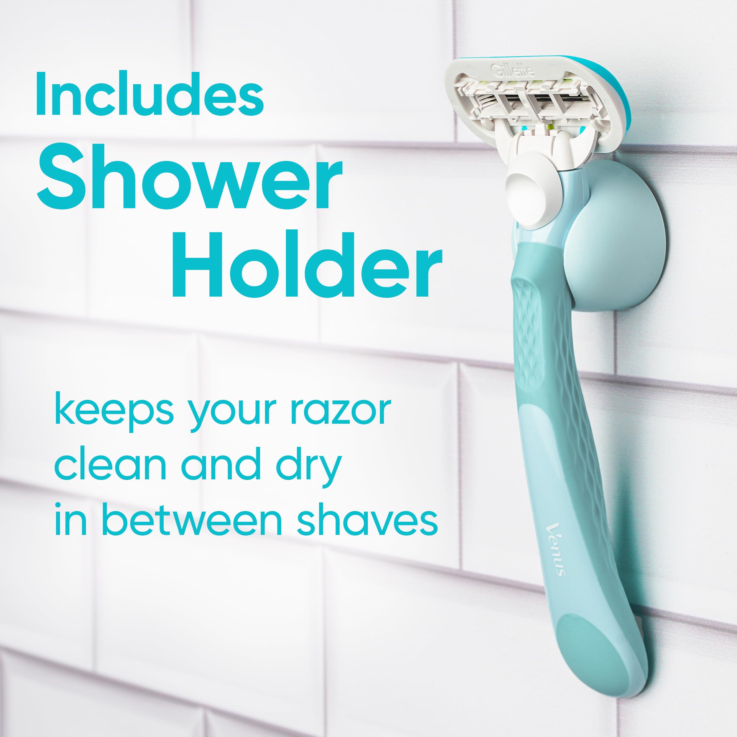 Shower holder included to keep the razor clean and dry.