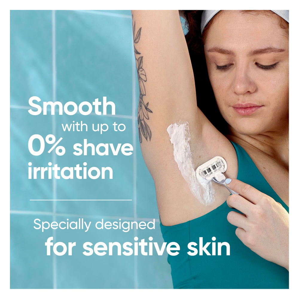 Shower holder keeps your Venus razor dry between uses.