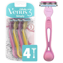 Gillette Venus Simply 3 Dragonfruit handle with tropical scent supports a secure grip
