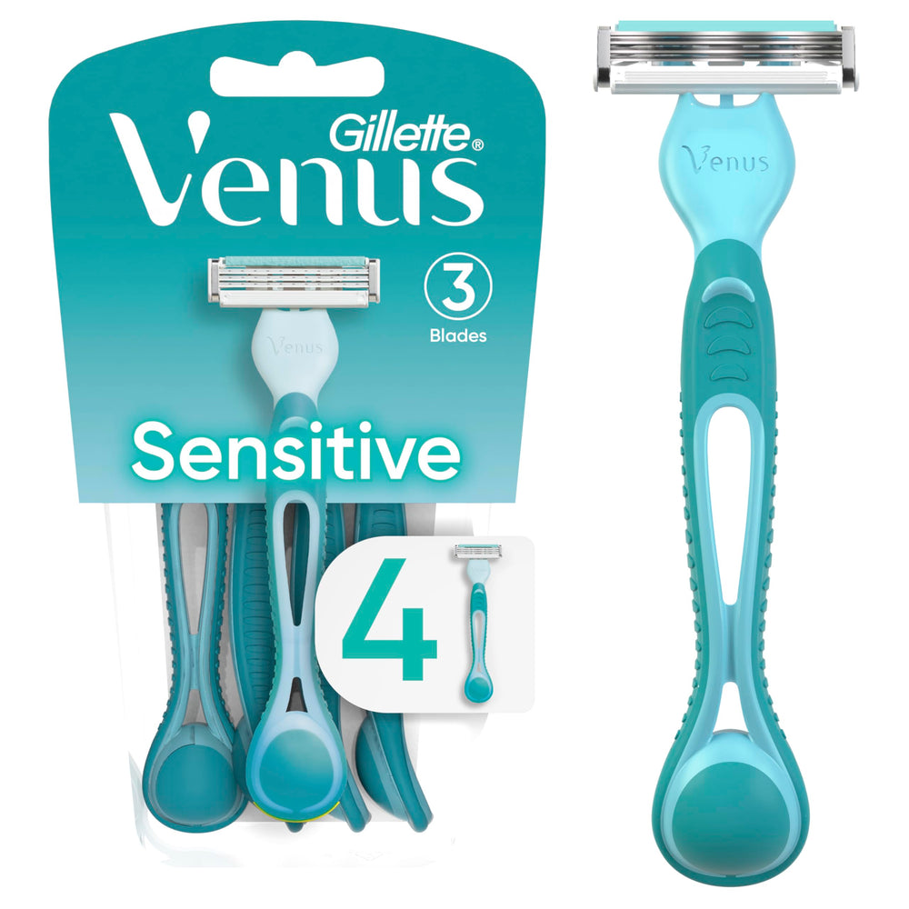 Gillette Venus Simply 3 Sensitive razor pivot head closeup for a smooth, precise shave