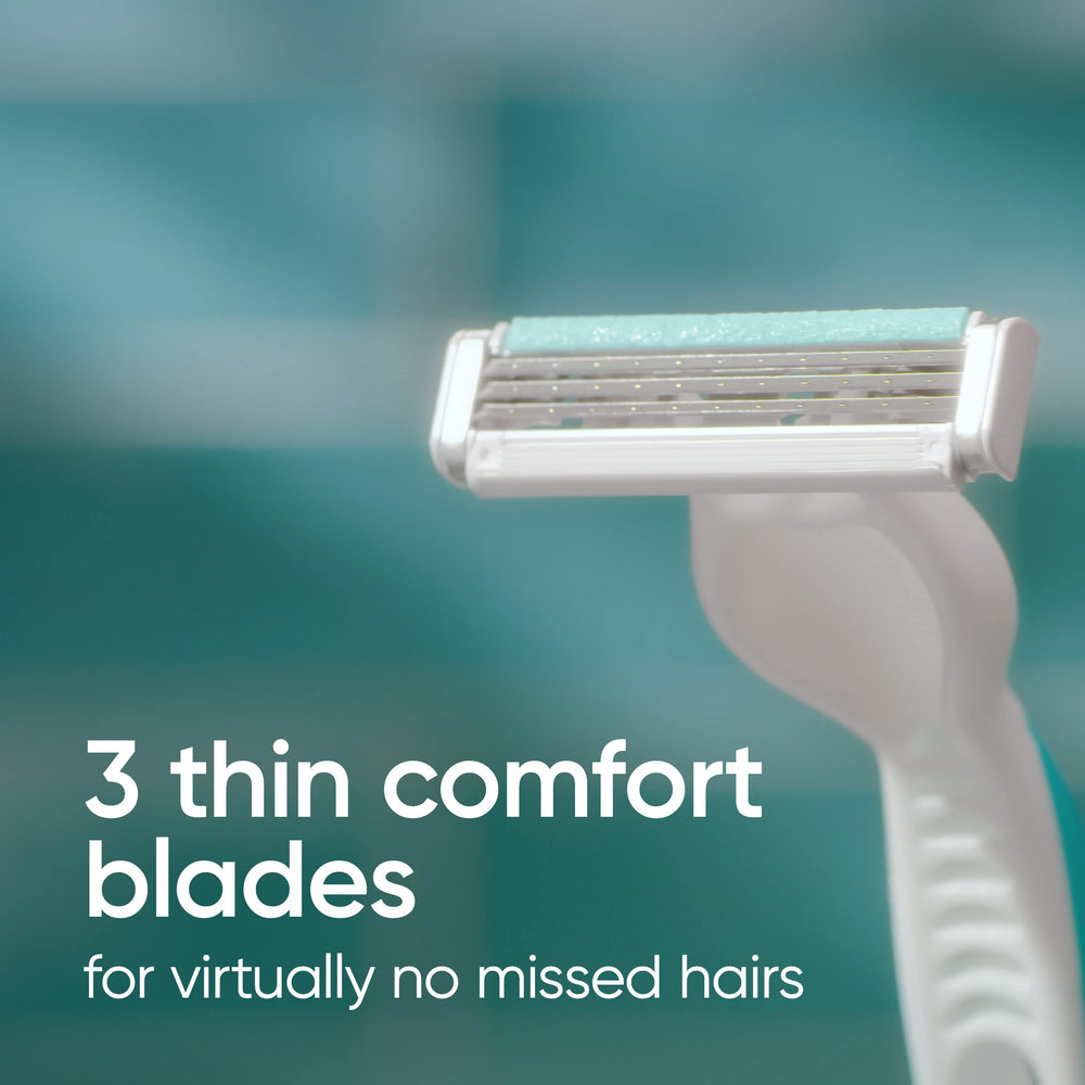 Gillette Venus Simply 3 Sensitive soft grip handle for comfortable control.