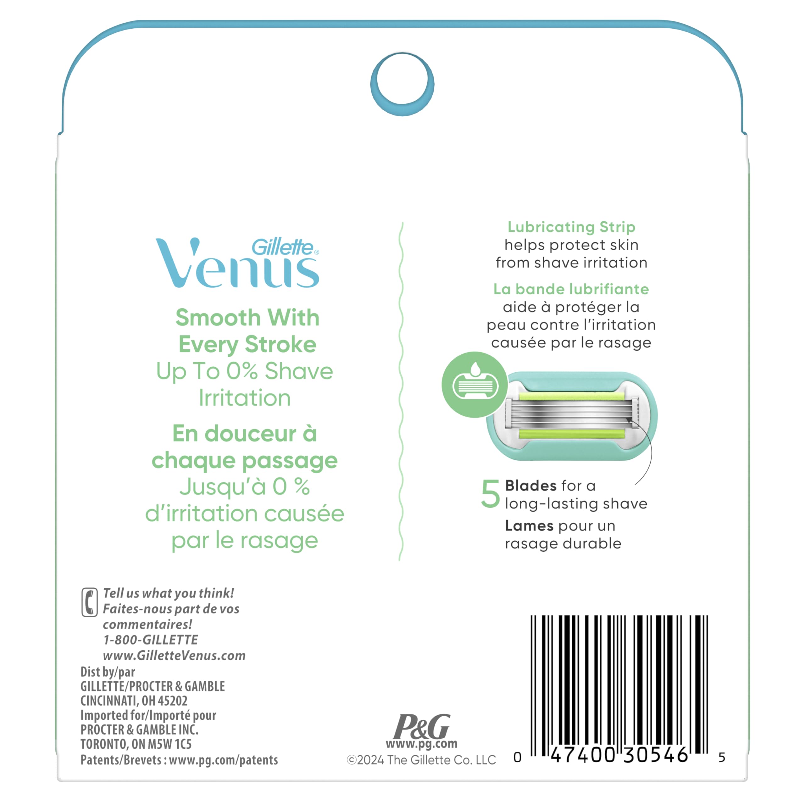 Six-count pack of Gillette Venus refills for convenient replacements