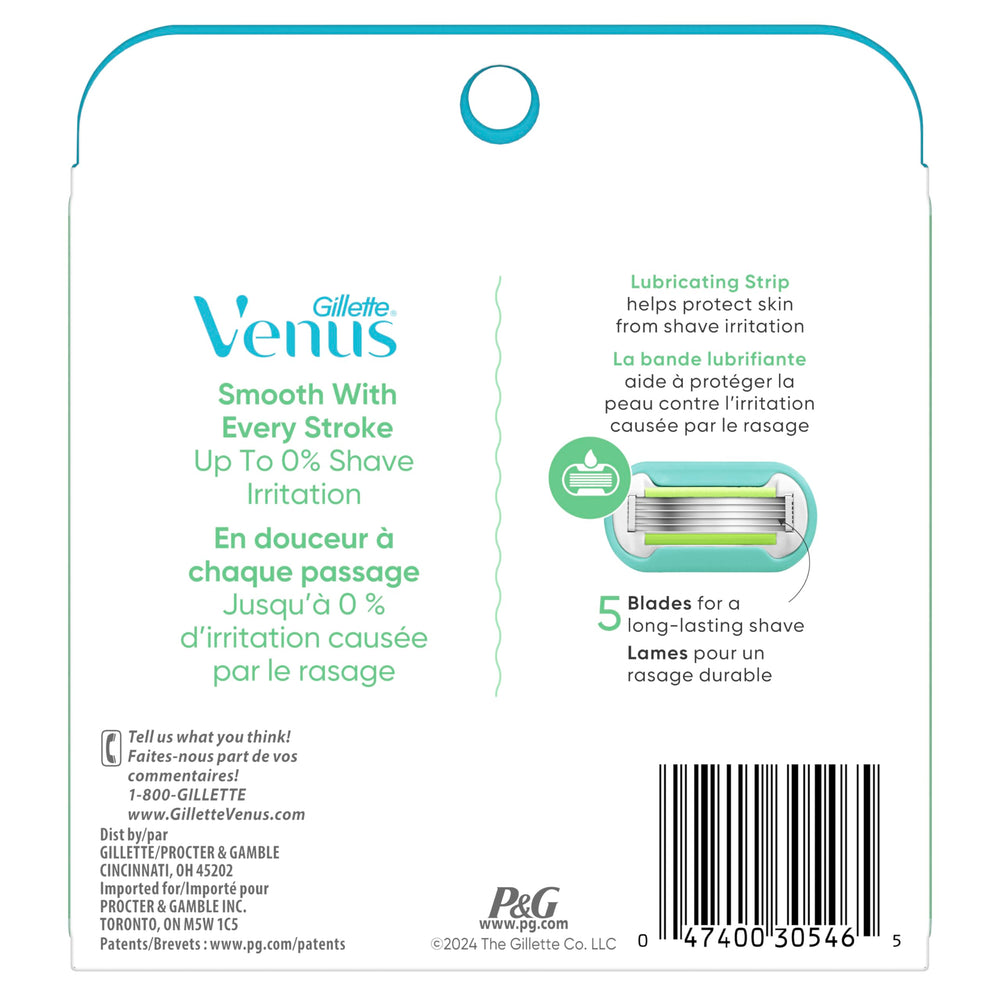 Six-count pack of Gillette Venus refills for convenient replacements