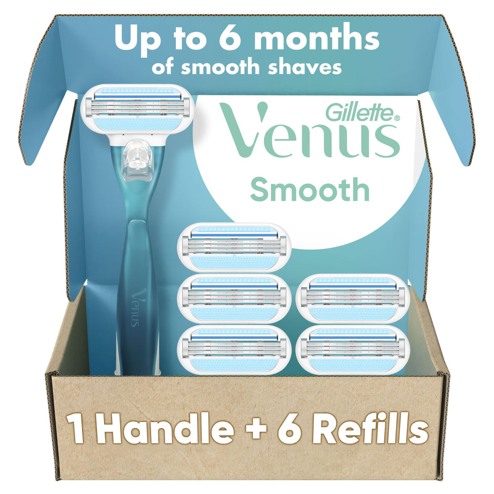 Gillette Venus Smooth Handle with ergonomic grip for comfortable shaving.