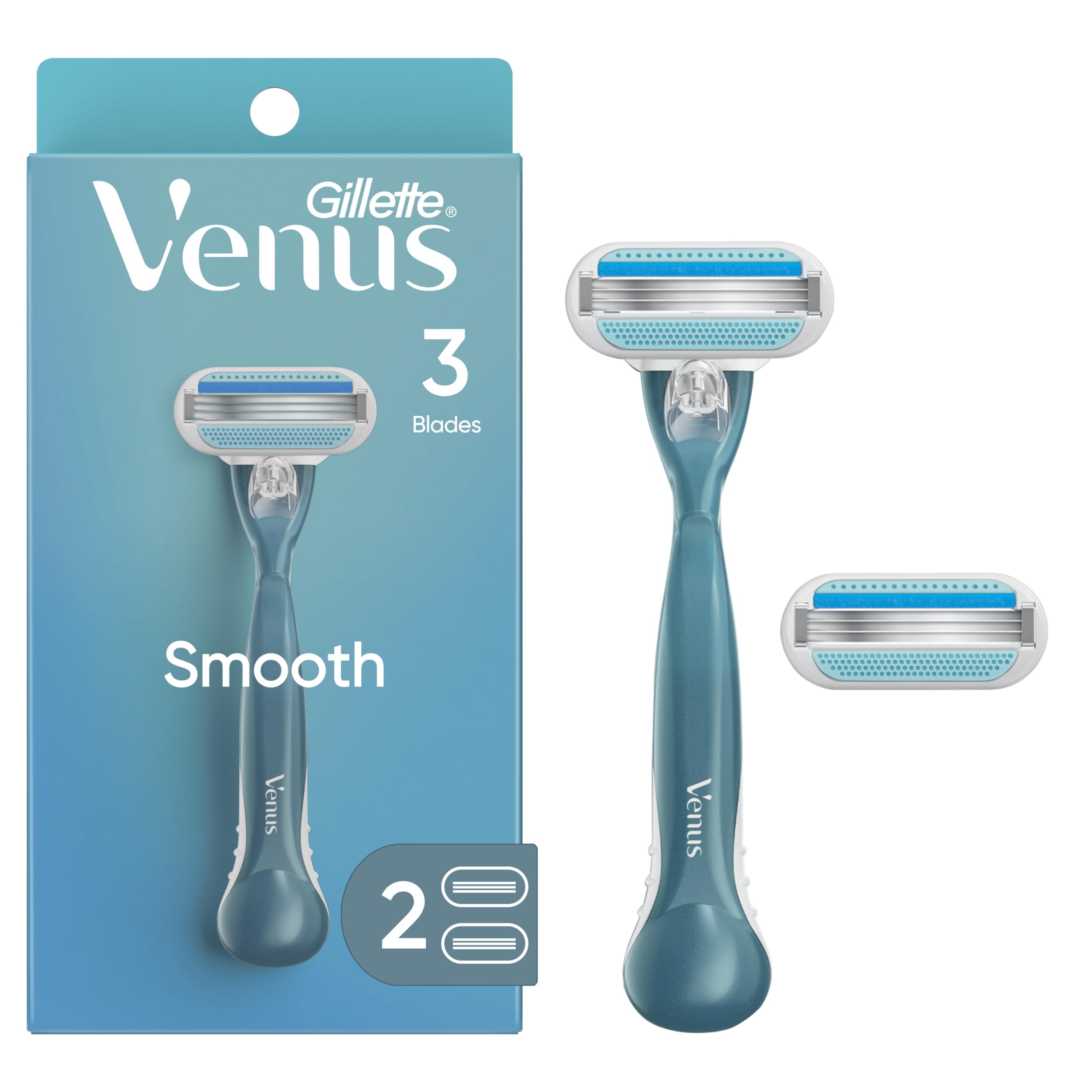 Gillette Venus Smooth Razor handle with ergonomic grip for comfortable shaving.