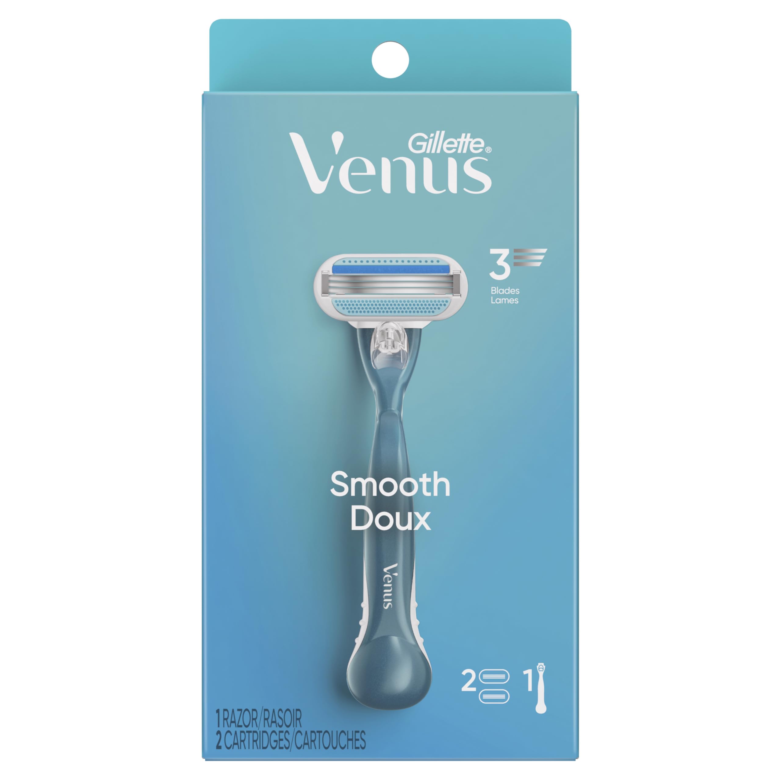 Women’s shaving with the Venus Smooth system for daily use.