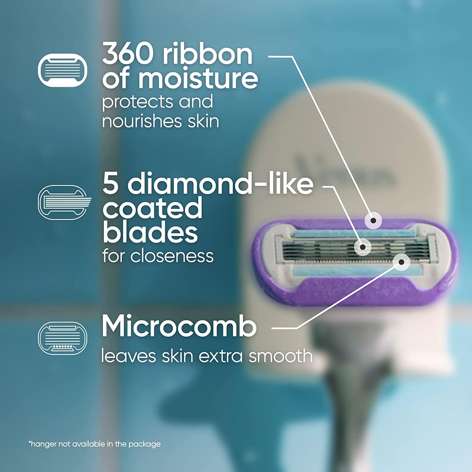 Gillette Venus Swirl blades with diamond-like coating for close cutting
