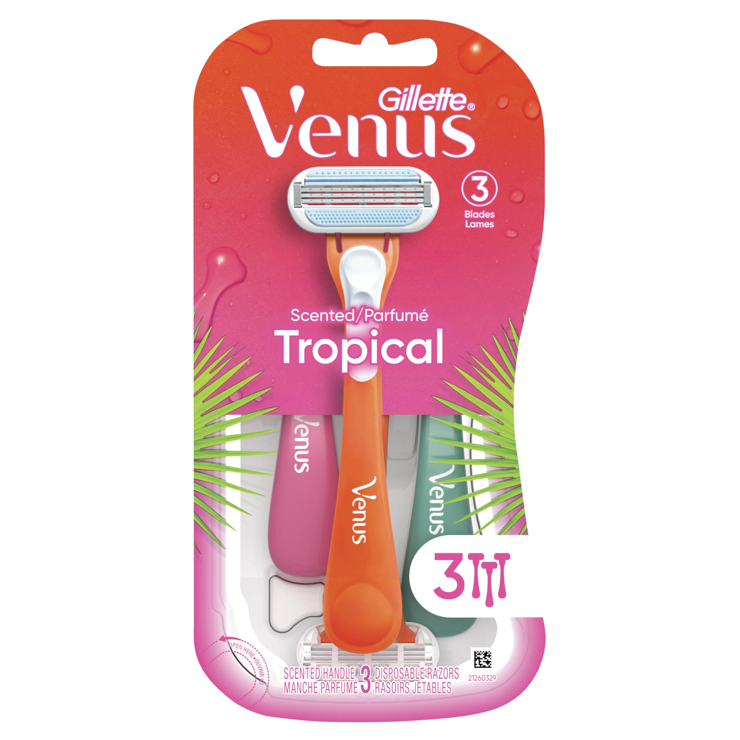 Gillette Venus Tropical razor in use demonstrates smooth glide.