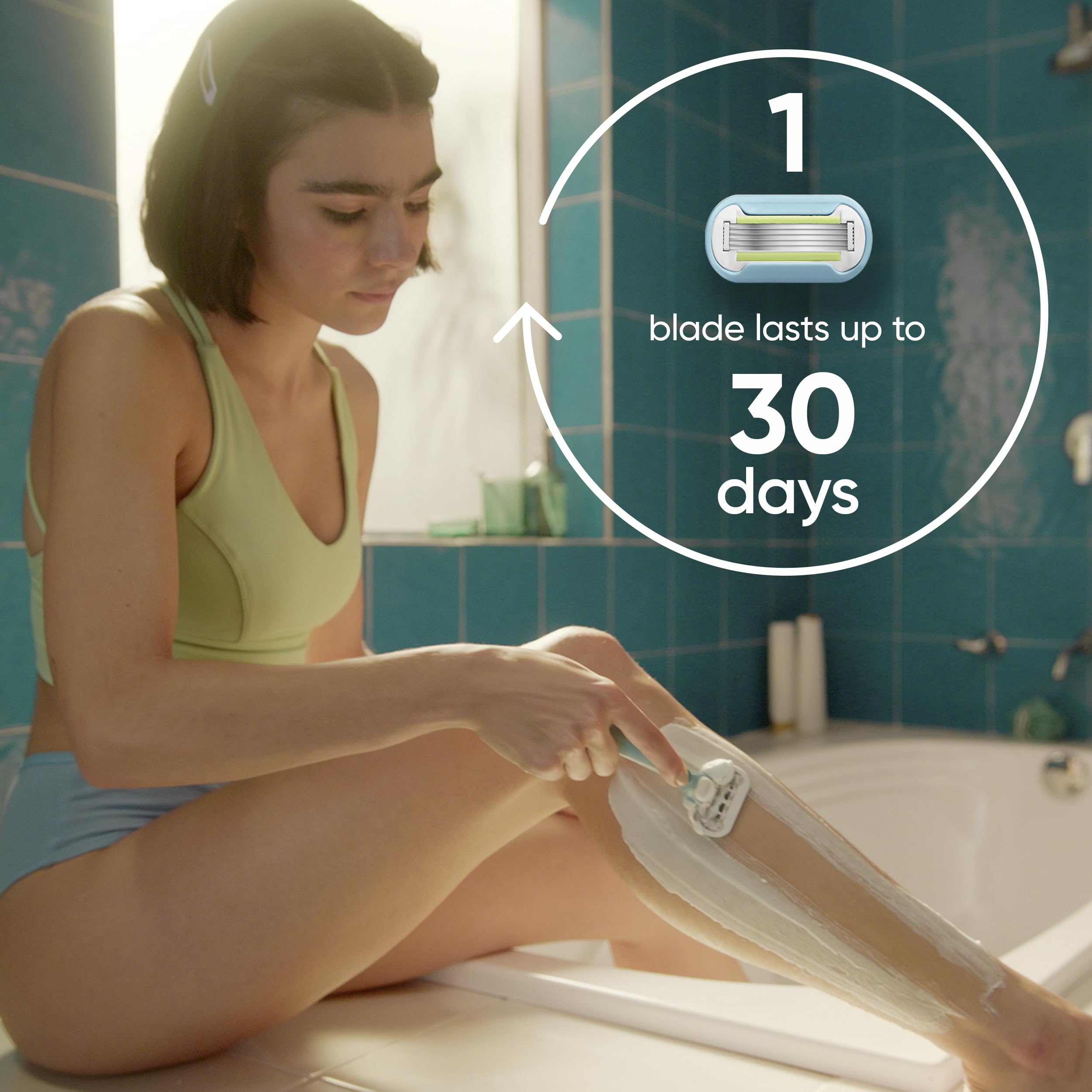 Water-activated moisture ribbon helps reduce nicks on Venus refill
