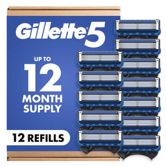 Gillette5 razor refills with Lubrastrip for a smoother, more comfortable shave.